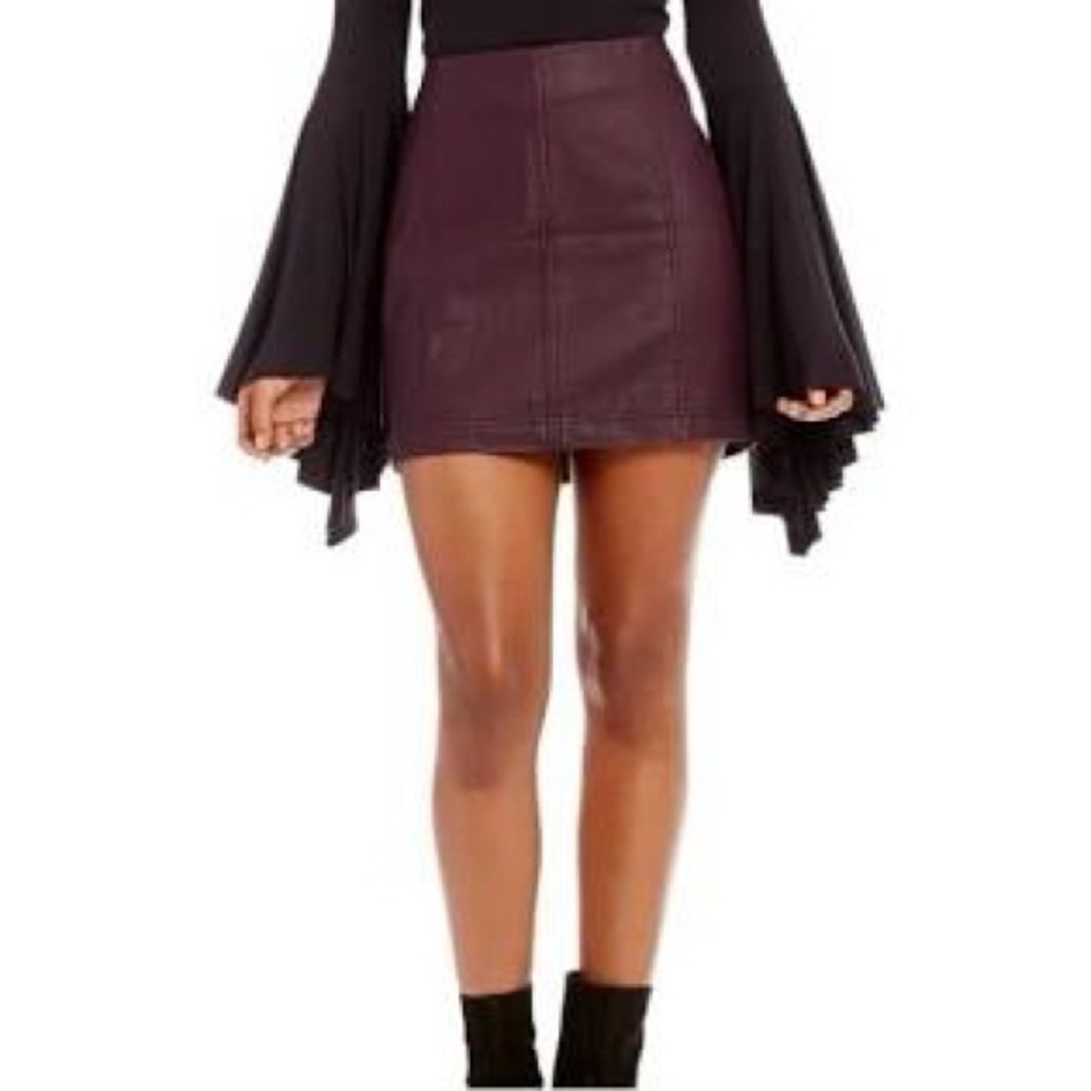 NWOT Free People Modern Femme Plum Mini Skirt